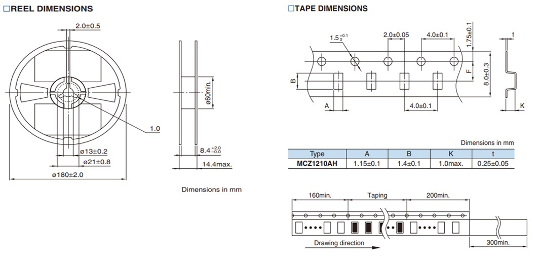 Mechanical Drawing - TDK MCZ1210AH Common Mode Filters